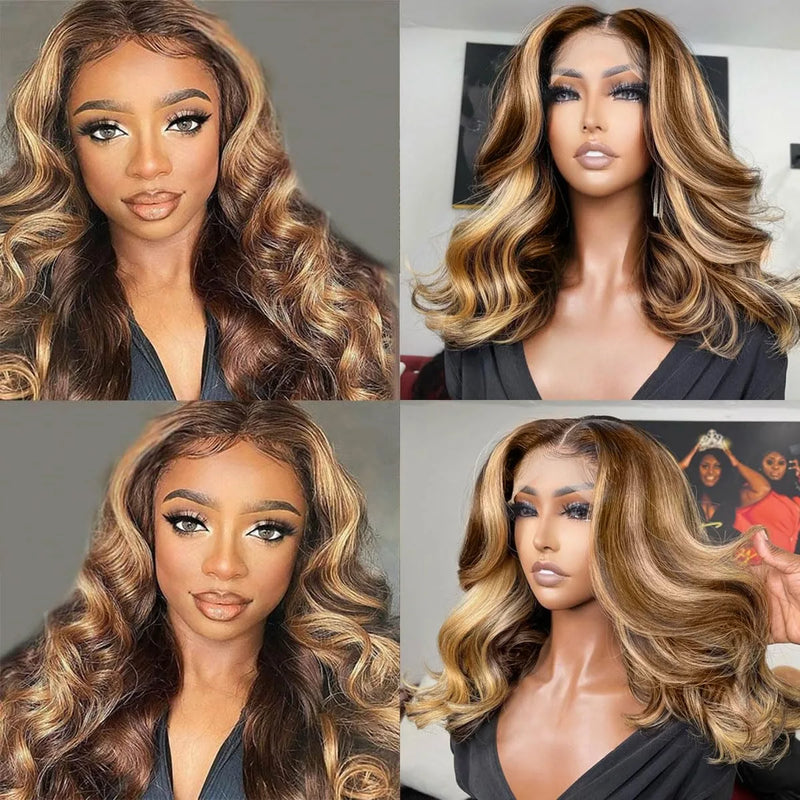 Honey Blonde 13X6 Transparent Lace Frontal Wig