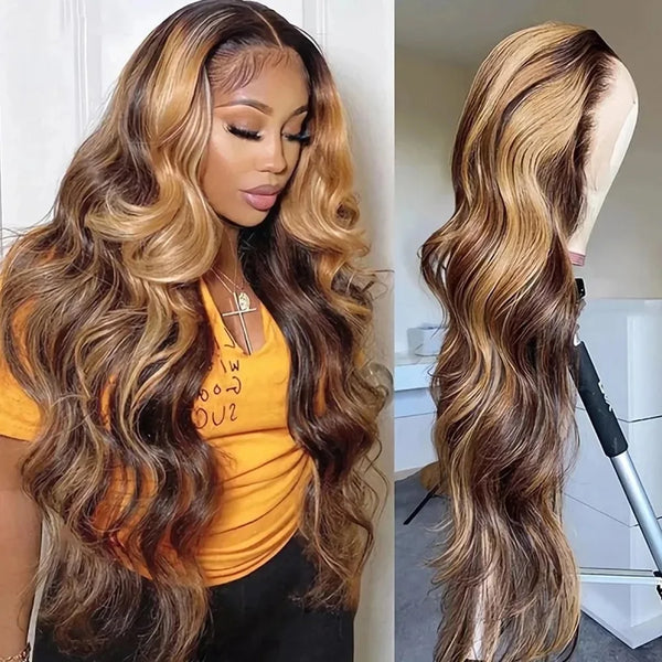 Human Hair Body Wave Brazilian 250 density For Black Women Frontal Wig