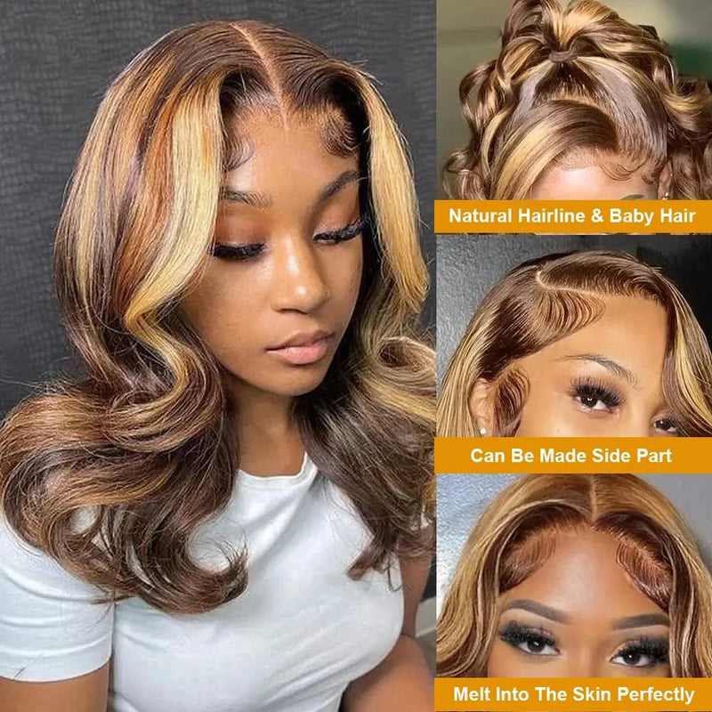 Honey Blonde 13X6 Transparent Lace Frontal Wig