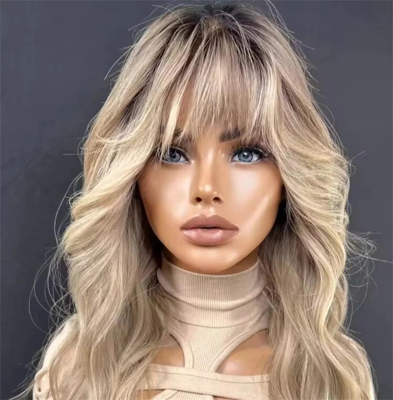 Lace Part Wigs for Women Ombre Ash Honey Blonde Colored Glueless Wigs