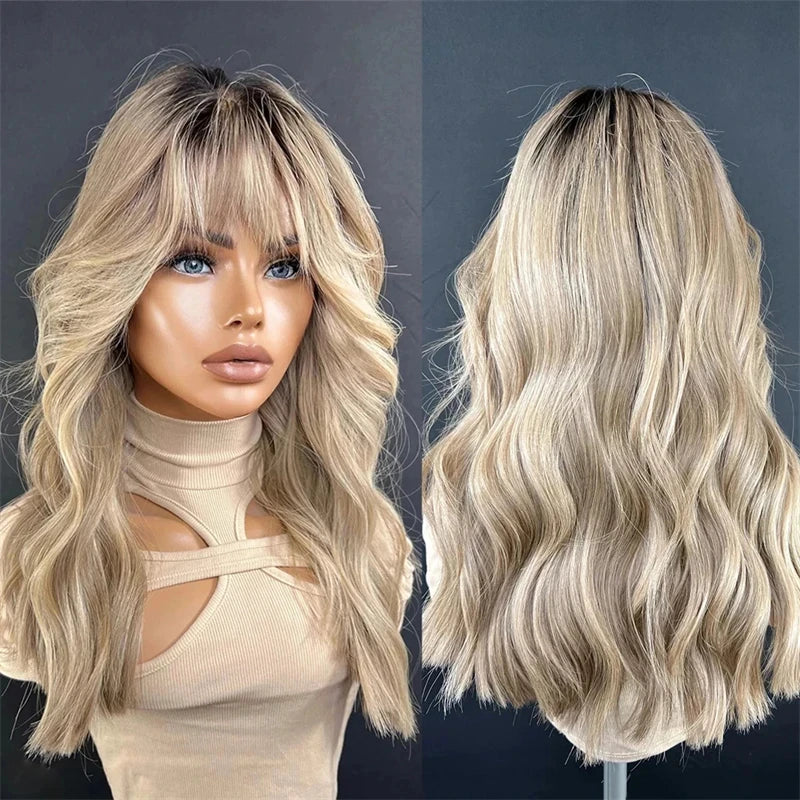 Lace Part Wigs for Women Ombre Ash Honey Blonde Colored Glueless Wigs