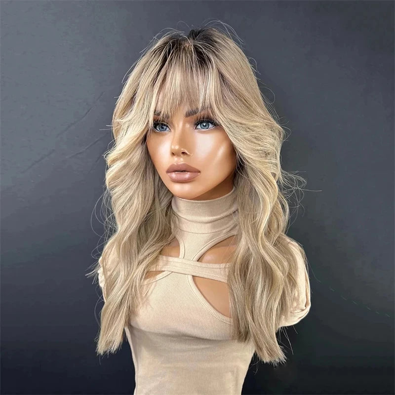 Lace Part Wigs for Women Ombre Ash Honey Blonde Colored Glueless Wigs