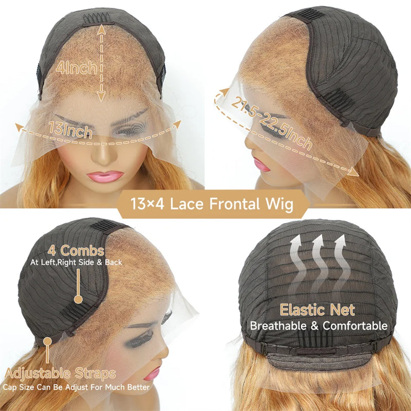 Transparent Honey Blonde Lace Front Wigs | Human Hair Wigs