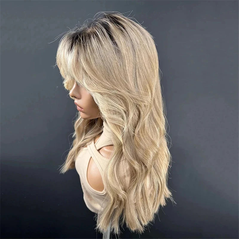 Lace Part Wigs for Women Ombre Ash Honey Blonde Colored Glueless Wigs