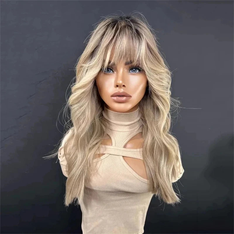 Lace Part Wigs for Women Ombre Ash Honey Blonde Colored Glueless Wigs