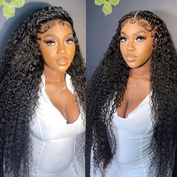 Hd 30 Inch Curly Wave Human Hair Lace Frontal Wigs