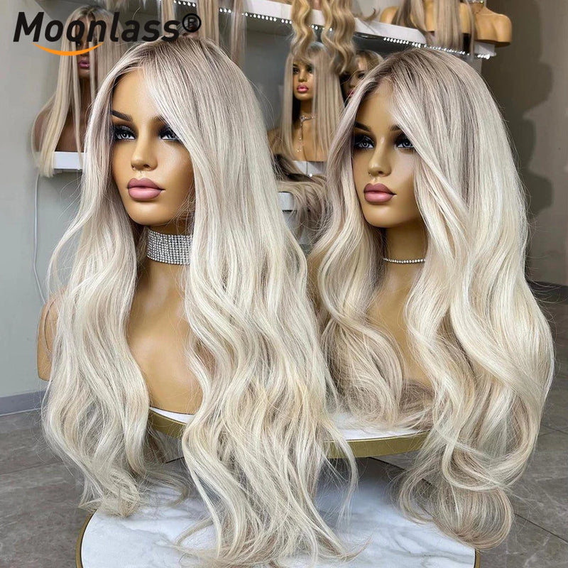 Blonde Body Wave Human Hair Wigs Virgin 180 Density