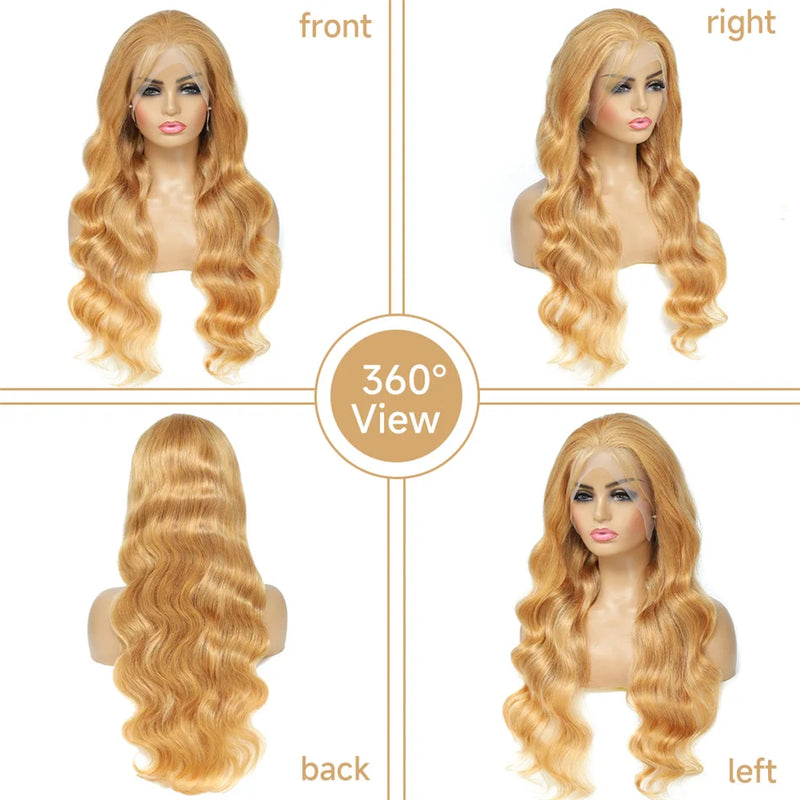 Transparent Honey Blonde Lace Front Wigs | Human Hair Wigs