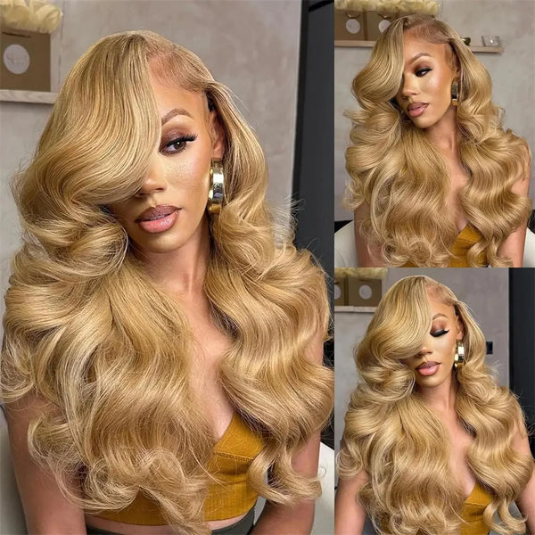 Transparent Honey Blonde Lace Front Wigs | Human Hair Wigs